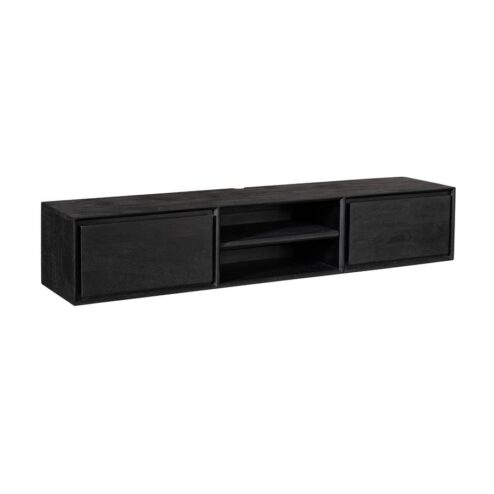 Tony Zwevend Tv meubel Zwart Mangohout 160 cm