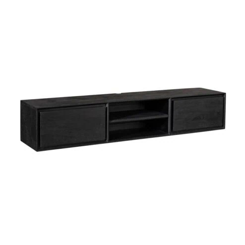 Tony Zwevend Tv meubel Zwart Mangohout 160 cm