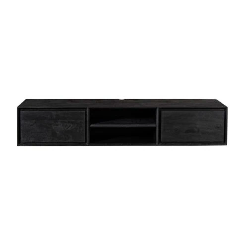 Tony Zwevend Tv meubel Zwart Mangohout 160 cm