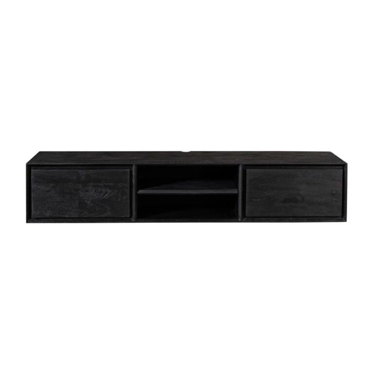 Tony Zwevend Tv meubel Zwart Mangohout 160 cm