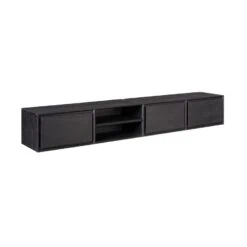 Tony Zwevend Tv meubel Zwart Mangohout 200 cm