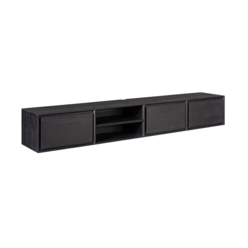 Tony Zwevend Tv meubel Zwart Mangohout 240 cm