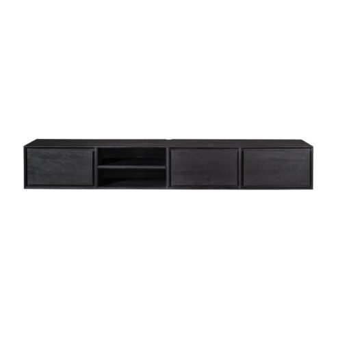 Tony Zwevend Tv meubel Zwart Mangohout 240 cm