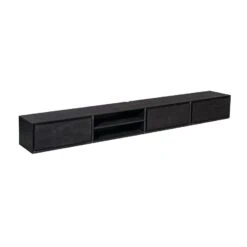 Tony Zwevend Tv meubel Zwart Mangohout 280 cm