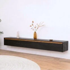 Nils Zwevend Tv meubel zwart 240cm