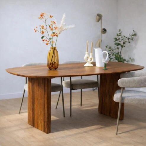 Aki Eettafel bruin Deens Ovaal 200cm