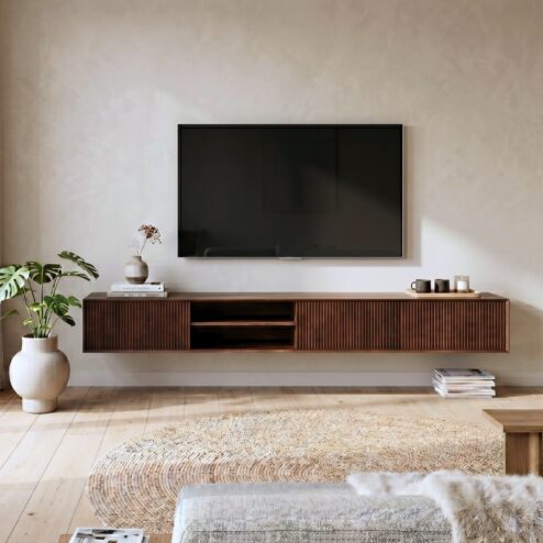 Albin Zwevend Tv meubel walnoot 240cm