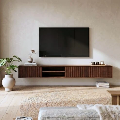 Albin Zwevend Tv meubel walnoot 240cm