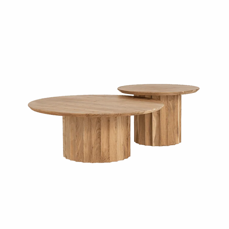 Crotone Salontafel set van 2 rond Acaciahout