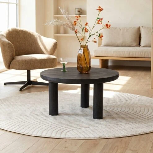 Eira Salontafel zwart Rond 80cm