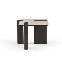 Elodie Bijzettafel Creme Marmer 57 cm