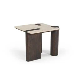 Elodie Bijzettafel Creme Marmer 57 cm