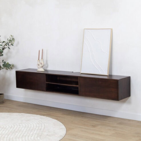 Sigge Zwevend Tv meubel walnoot 200cm