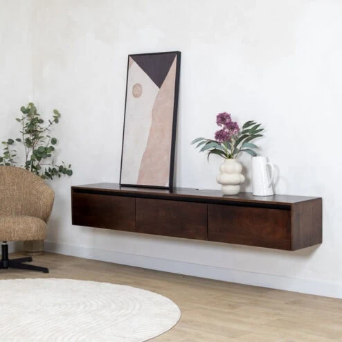 Nils Zwevend Tv meubel walnoot 200cm