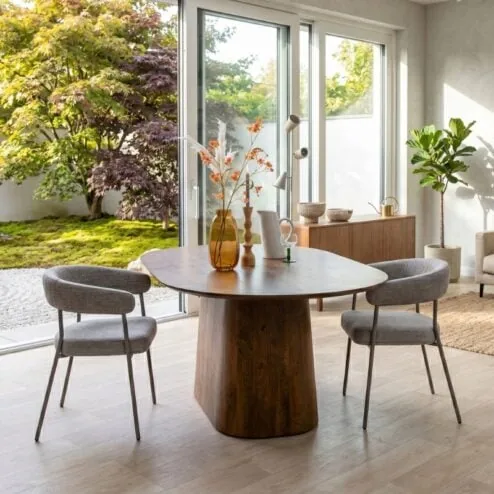 Lin Eettafel espresso Deens Ovaal 200cm