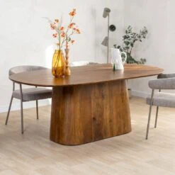 Lin Eettafel espresso Deens Ovaal 200cm