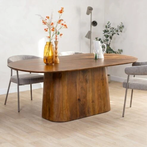 Lin Eettafel espresso Deens Ovaal 200cm