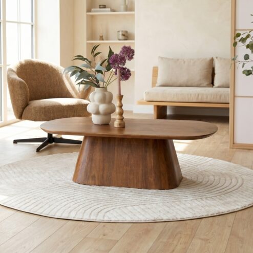 Lin Salontafel espresso Deens Ovaal 120cm
