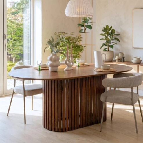 Linea Eettafel bruin Deens Ovaal 200cm