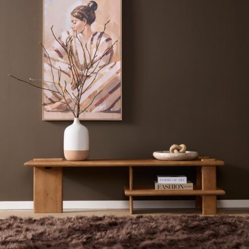 Liora Tv meubel naturel Mangohout 160 cm