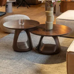 Mike Salontafel set van 2 medium & small Walnoot