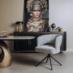 Mura Eetkamerstoel stof Silver