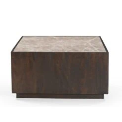 Nilo Salontafel vierkant Bruin Marmer 80 cm