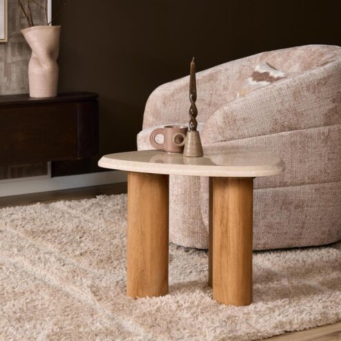 Lunea Salontafel Creme Marmer 60 cm