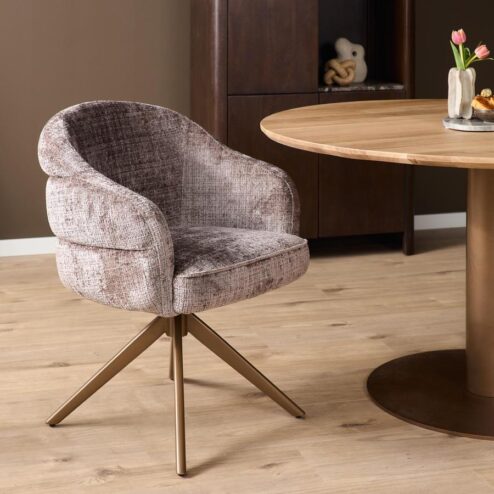 Tessa Eetkamerstoel Stone met Bronzen poot