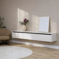 Nils Zwevend Tv meubel zand 200cm