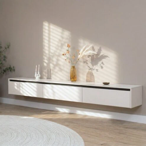 Nils Zwevend Tv meubel zand 240cm