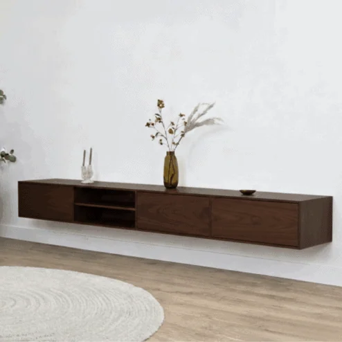 Sigge Zwevend Tv meubel walnoot 240cm