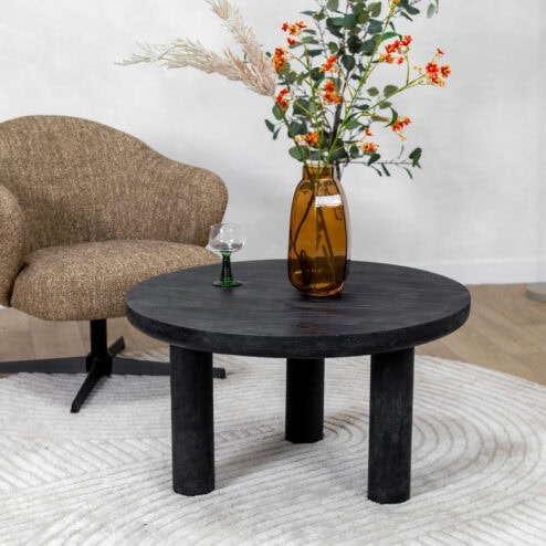 Eira Salontafel zwart Rond 80cm