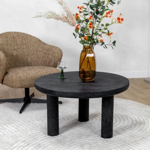 Eira Salontafel zwart Rond 80cm