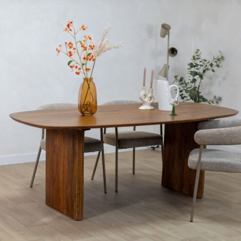 Aki Eettafel bruin Deens Ovaal 200cm