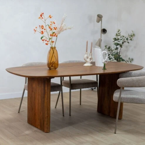 Aki Eettafel bruin Deens Ovaal 200cm