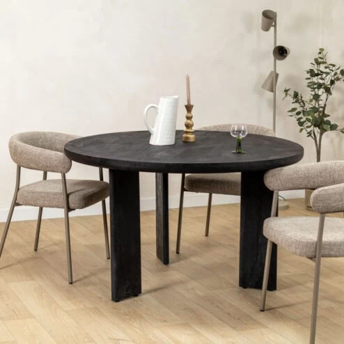 Arne Eettafel zwart Rond 130cm