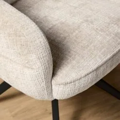 Tessa Eetkamerstoel Gebroken wit met Zwarte poot