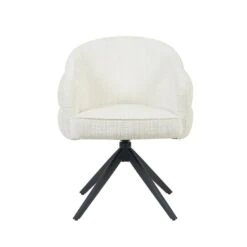 Tessa Eetkamerstoel Gebroken wit met Zwarte poot