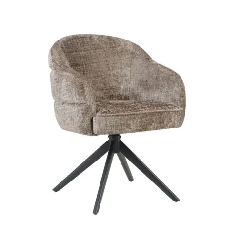 Tessa Eetkamerstoel Stone met Zwarte poot