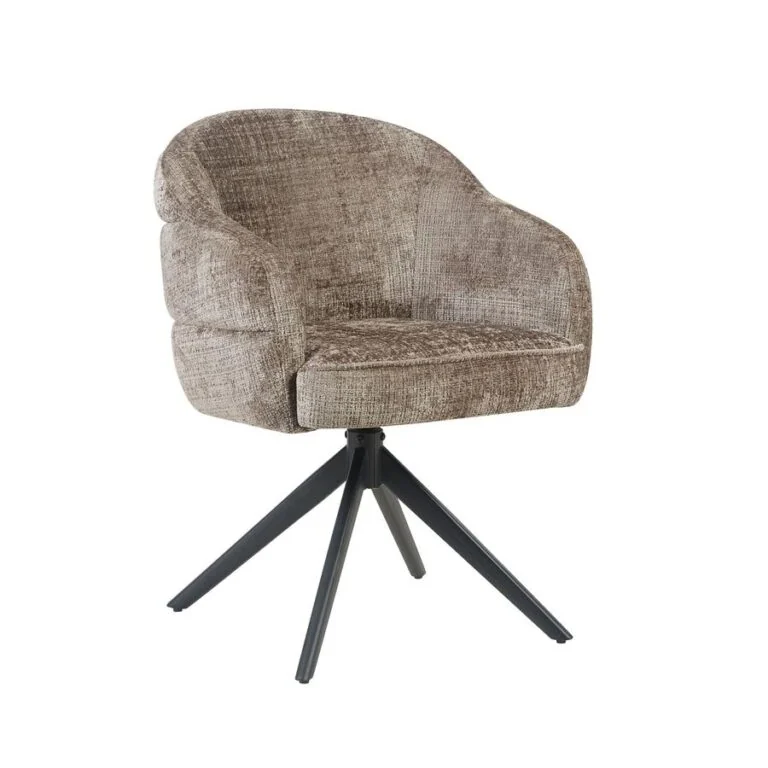 Tessa Eetkamerstoel Stone met Zwarte poot