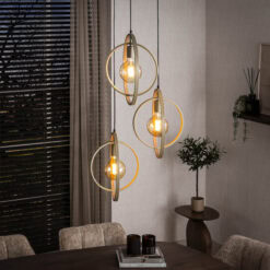 Bellamy 3-lichts getrapte Hanglamp Beige