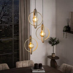 Bellamy 3-lichts getrapte Hanglamp Beige