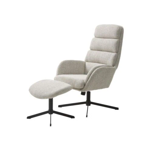 Chris Relaxfauteuil met voetenbank gebroken wit