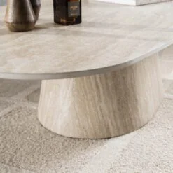 Danique Salontafel deens ovaal Travertine 135cm