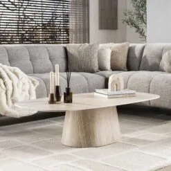 Danique Salontafel deens ovaal Travertine 135cm