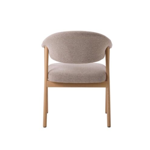 Eliza Eetkamerstoel lichtbruin met naturel poot