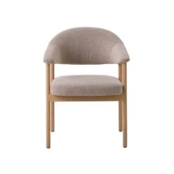 Eliza Eetkamerstoel lichtbruin met naturel poot