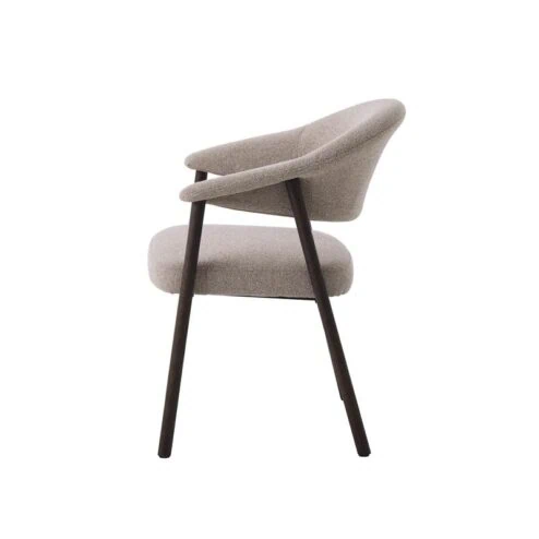 Eliza Eetkamerstoel lichtbruin met walnoot poot