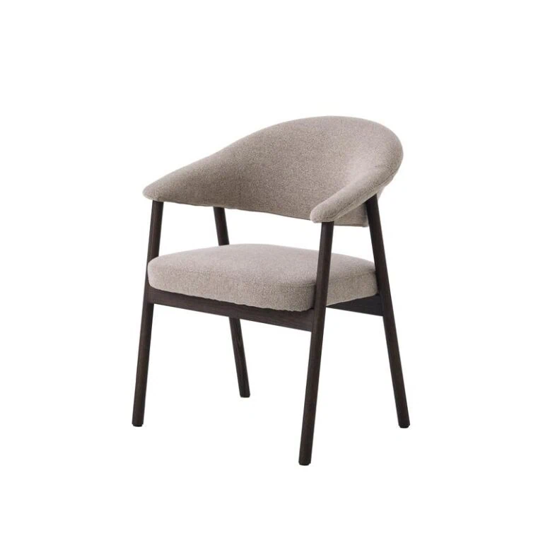 Eliza Eetkamerstoel lichtbruin met walnoot poot